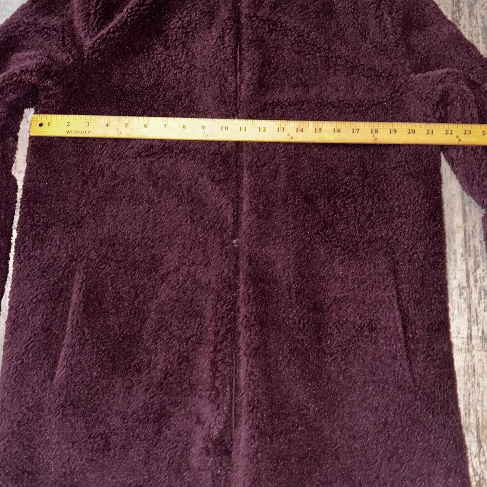 BB Dakota Merrill Faux Fur Jacket Button Burgundy Women's Size Medium - Picture 4 of 7